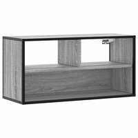 Tv-meubel 80x31x39,5 cm bewerkt hout metaal grijs sonoma eiken 2