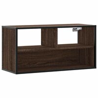 Tv-meubel 80x31x39,5 cm bewerkt hout metaal bruin eikenkleurig 2