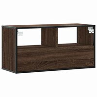 Tv-meubel 80x31x39,5 cm bewerkt hout metaal bruin eikenkleurig 6