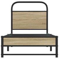 Bedframe zonder matras bewerkt hout gerookt eiken 80x200 cm 5