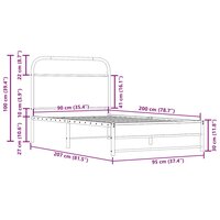 Bedframe zonder matras bewerkt hout gerookt eiken 90x190 cm 9