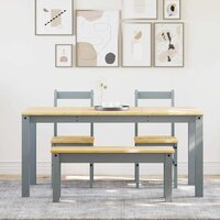 4-delige Eetset Panama massief grenenhout grijs 3