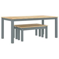 3-delige Eetset Panama massief grenenhout grijs 2