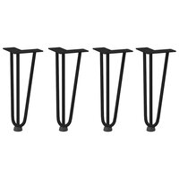 Haarspeld tafelpoten 4 st 30 cm massief staal zwart 3