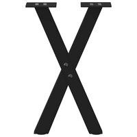 Salontafelpoten 2 st X-vormig 38x(42-43) cm staal zwart 5
