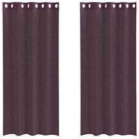 Gordijnen voile met doorvoertules 2 st 140x245 cm paars 2
