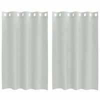 Gordijnen voile met doorvoertules 2 st 140x175 cm lichtgrijs 2