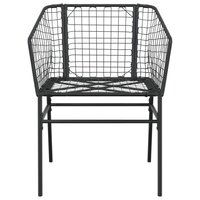 Tuinstoelen 2 st poly rattan zwart 5