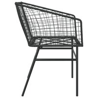 Tuinstoelen 2 st poly rattan zwart 6
