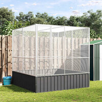 Voli&egrave;re 211x207x212 cm staal zilverkleurig 3