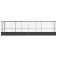 Voli&egrave;re met verlengstuk 834,5x107x212 m staal zilverkleurig 3