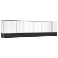 Voli&egrave;re met verlengstuk 834,5x107x212 m staal zilverkleurig 5