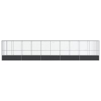 Voli&egrave;re met verlengstuk 1042,5x107x212 m staal zilverkleurig 3