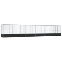 Voli&egrave;re met verlengstuk 1250,5x107x212 m staal zilverkleurig 5