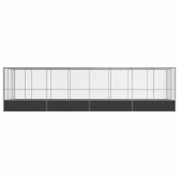 Voli&egrave;re met verlengstuk 832x207x212 m staal zilverkleurig 3