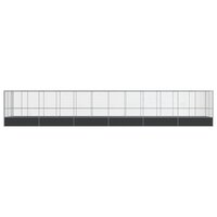 Voli&egrave;re met verlengstuk 1246x207x212 m staal zilverkleurig 3