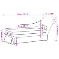 Chaise longue met bolster en rechterarmleuning fluweel zwart 9