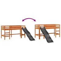 Kinderhoogslaper zonder matras grenenhout wasbruin 80x200 cm 8