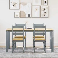 5-delige Eetset Panama massief grenenhout grijs 3