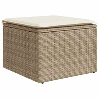 2-delige Loungeset met kussens poly rattan acacia beige 4