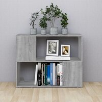 Boekenkast/kamerscherm 80x24x63 cm grijs sonoma eikenkleurig 3