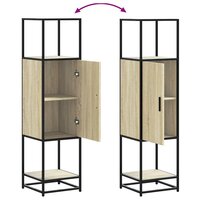 Hoge kast 35,5x35x139 cm bewerkt hout en metaal sonoma eiken 8