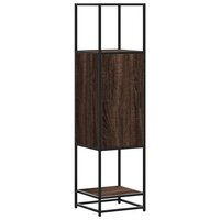 Hoge kast 35,5x35x139 cm bewerkt hout en metaal bruin eiken 2