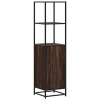 Hoge kast 35,5x35x139 cm bewerkt hout en metaal bruin eiken 2
