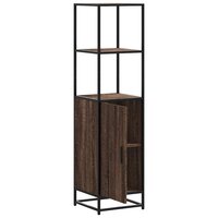 Hoge kast 35,5x35x139 cm bewerkt hout en metaal bruin eiken 5