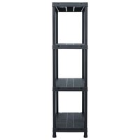 Opbergrekken 2 st 60x30x138 cm kunststof zwart 4