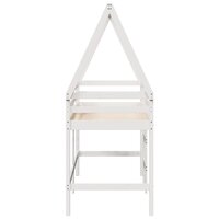 Halfhoogslaper met ladder en bedhuis grenenhout wit 90x190 cm 7