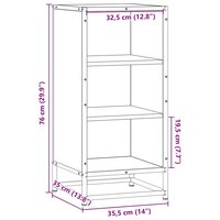 Dressoir 35,5x35x76 cm bewerkt hout en metaal sonoma eikenkleur 9