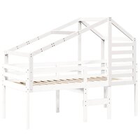 Kinderbedhuisje 198x97x113 cm massief grenenhout wit 3