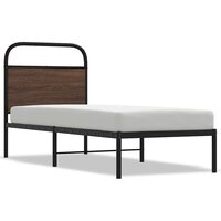 Bedframe zonder matras bewerkt hout bruin eikenkleur 75x190 cm 2