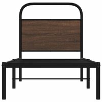 Bedframe zonder matras bewerkt hout bruin eikenkleur 75x190 cm 5