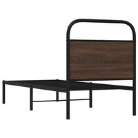 Bedframe zonder matras bewerkt hout bruin eikenkleur 75x190 cm 7
