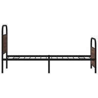 Bedframe zonder matras bewerkt hout bruin eikenkleur 75x190 cm 6