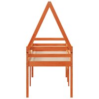 Hoogslaper met dak massief grenenhout wasbruin 90x200 cm 5