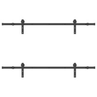 Doos met onderdelen voor schuifdeur 183 cm staal zwart 6