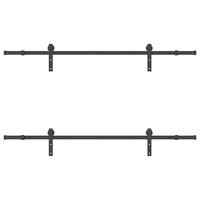 Doos met onderdelen voor schuifdeur 200 cm staal zwart 6