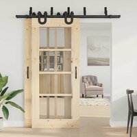 Doos met onderdelen voor schuifdeur 200 cm staal zwart 3