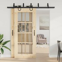 Doos met onderdelen voor schuifdeur 200 cm staal zwart 3