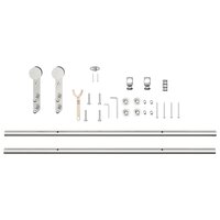 Schuifdeur onderdelenset 200 cm roestvrij staal zilverkleurig 5