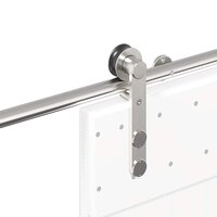 Schuifdeur onderdelenset 200 cm roestvrij staal zilverkleurig 9