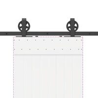 Doos met onderdelen voor schuifdeur 183 cm staal zwart 8