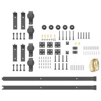 Doos met onderdelen voor schuifdeur 183 cm staal zwart 5