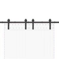 Doos met onderdelen voor schuifdeur 200 cm staal zwart 8