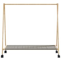 Kledingrek met schappen en wielen 106x34x106,5 cm bamboe 4