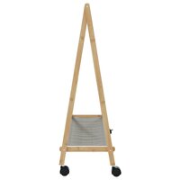 Kledingrek met schappen en wielen 106x34x106,5 cm bamboe 5