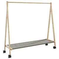 Kledingrek met schappen en wielen 106x34x106,5 cm bamboe 6